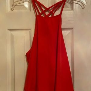 Cropped strappy back tank